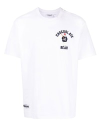Chocoolate Bear Embroidered Cotton T Shirt