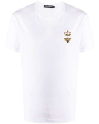 Dolce & Gabbana Bee Crown Embroidered T Shirt