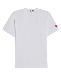 Comme Des Garcons Play Comme Des Garons Play X Invader Logo Embroidered Cotton T Shirt