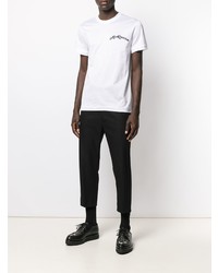 Alexander McQueen Contrast Embroidered Logo T Shirt