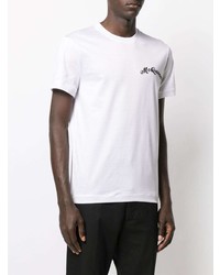 Alexander McQueen Contrast Embroidered Logo T Shirt