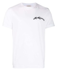 Alexander McQueen Contrast Embroidered Logo T Shirt