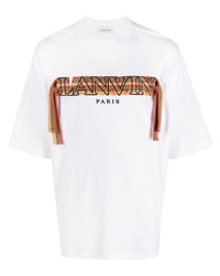 Lanvin Curb Embroidered Cotton T Shirt