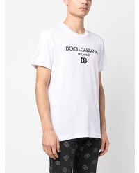 Dolce & Gabbana Dg Essentials Logo Embroidered T Shirt