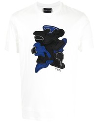 Emporio Armani Embroidered Applique T Shirt