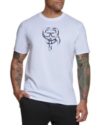KARL LAGERFELD PARIS Embroidered Cotton T Shirt In White At Nordstrom