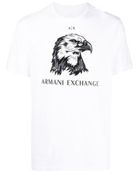 Armani Exchange Embroidered Graphic Print T Shirt