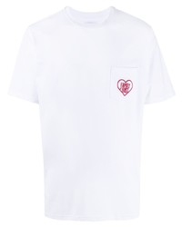 Family First Embroidered Heart Pocket T Shirt