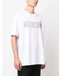 Moschino Embroidered Logo Cotton T Shirt