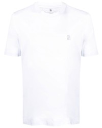 Brunello Cucinelli Embroidered Logo Cotton T Shirt