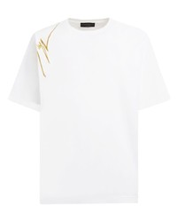 Giuseppe Zanotti Embroidered Logo Cotton T Shirt