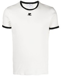 Courrèges Embroidered Logo Cotton T Shirt