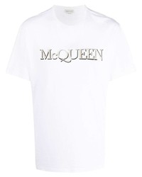 Alexander McQueen Embroidered Logo Short Sleeve T Shirt