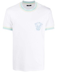 Balmain Embroidered Logo Short Sleeve Top