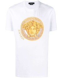 Versace Embroidered Medusa Head Motif T Shirt
