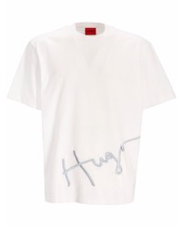 Hugo Embroidered Signature Logo T Shirt