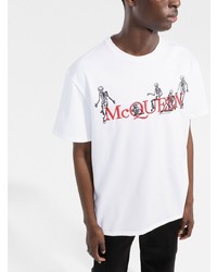 Alexander McQueen Embroidered Skeleton Logo T Shirt