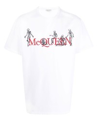 Alexander McQueen Embroidered Skeleton Logo T Shirt