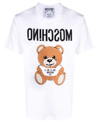 Moschino Embroidered Teddy Cotton T Shirt