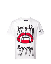 Haculla Fang Lip Embroidered T Shirt