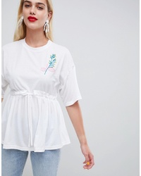 ASOS MADE IN Kenya Frill T Shirt With Childrens Drawing Embroidery