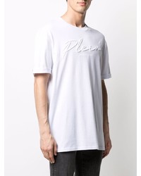 Philipp Plein Logo Embroidered Cotton T Shirt