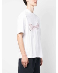 Moncler Logo Embroidered Cotton T Shirt