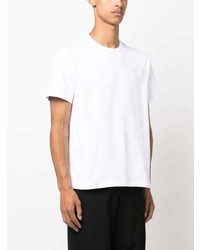 Alexander McQueen Logo Embroidered Cotton T Shirt