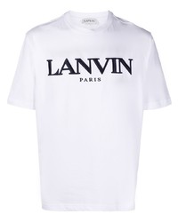 Lanvin Logo Embroidered Cotton T Shirt