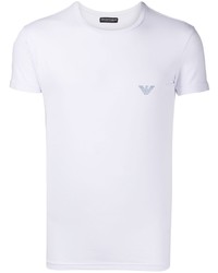 Emporio Armani Logo Embroidered Cotton T Shirt