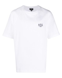 A.P.C. Logo Embroidered Cotton T Shirt