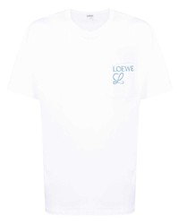 Loewe Logo Embroidered Cotton T Shirt