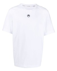 Marine Serre Logo Embroidered Cotton T Shirt