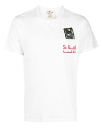 MC2 Saint Barth Logo Embroidered Linen T Shirt