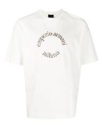 Emporio Armani Logo Embroidered Short Sleeved T Shirt