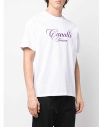 Roberto Cavalli Logo Embroidered T Shirt