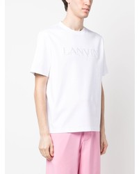 Lanvin Logo Embroidery Cotton T Shirt