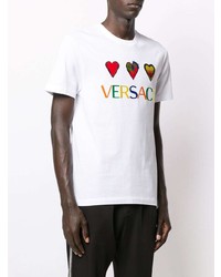 Versace Logo Heart Embroidered T Shirt
