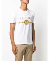 Versace Medusa Head Logo Embroidered T Shirt