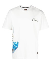 Evisu Samurai Print Logo Embroidered T Shirt