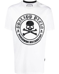 Philipp Plein Skull Logo Embroidered T Shirt