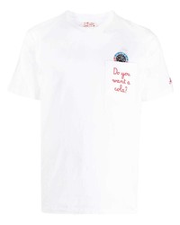MC2 Saint Barth Slogan Embroidered Cotton T Shirt