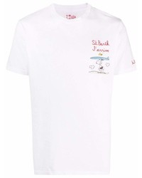 MC2 Saint Barth Snoopy Motif Embroidered T Shirt