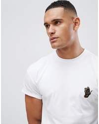New Look T Shirt With Butterfly Embroidery In White