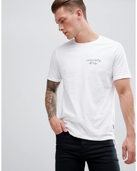Burton Menswear T Shirt With Chest Embroidery Motif In White