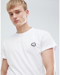 New Look T Shirt With Fist Pump Embroidery In White