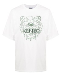 Kenzo Tiger Embroidered Cotton T Shirt