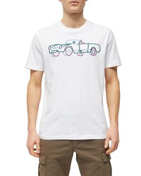 French Connection Vintage Car Embroidered Cotton T Shirt In Linen White At Nordstrom