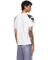 Valentino White Embroidered Flower T Shirt