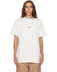 424 White Embroidered T Shirt